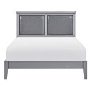 Gray finish faux leather upholstered headboard queen bed by Homelegance additional picture 15