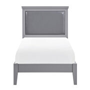 Gray finish faux leather upholstered headboard twin bed by Homelegance additional picture 14