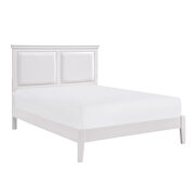 White finish faux leather upholstered headboard queen bed by Homelegance additional picture 11