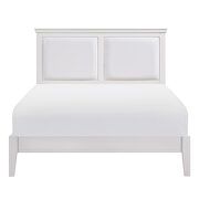 White finish faux leather upholstered headboard queen bed by Homelegance additional picture 15
