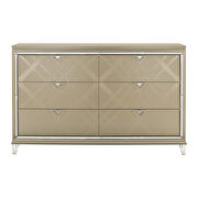 Champagne metallic finish dresser with hidden jewelry drawers by Homelegance additional picture 4