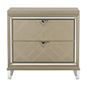 Champagne metallic finish nightstand by Homelegance additional picture 2