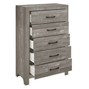 Modern lines and rustic styling gray finish chest additional photo 3 of 2