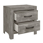 Modern lines and rustic styling gray finish nightstand additional photo 2 of 1