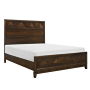 Walnut finish modern styling queen bed additional photo 3 of 12