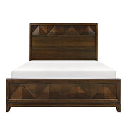 Walnut finish modern styling queen bed additional photo 4 of 12