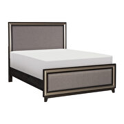 Ebony and silver finish modern styling queen bed additional photo 2 of 17
