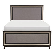 Ebony and silver finish modern styling queen bed additional photo 4 of 17