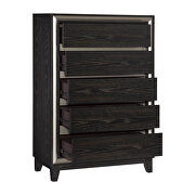 Ebony and silver finish modern styling chest by Homelegance additional picture 2