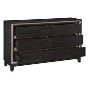 Ebony and silver finish modern styling dresser by Homelegance additional picture 2