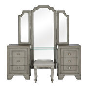 Driftwood gray finish vanity dresser with mirror additional photo 4 of 8