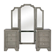 Driftwood gray finish vanity dresser with mirror additional photo 5 of 8