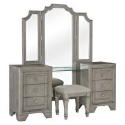 Driftwood gray finish vanity dresser with mirror by Homelegance additional picture 8
