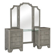 Driftwood gray finish vanity dresser with mirror by Homelegance additional picture 9