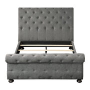 Dark gray chenille fabric upholstery queen bed by Homelegance additional picture 6