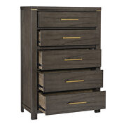 Brownish gray with gold finished hardware chest additional photo 3 of 6