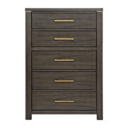 Brownish gray with gold finished hardware chest additional photo 4 of 6