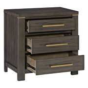 Brownish gray with gold finished hardware nightstand by Homelegance additional picture 2