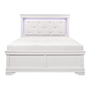 White finish queen bed with led lighting by Homelegance additional picture 4