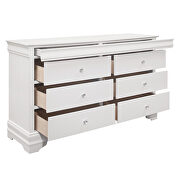 White finish faux alligator embossed drawer fronts dresser by Homelegance additional picture 2