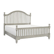 Light gray finish slat headboard and footboard queen bed additional photo 2 of 19