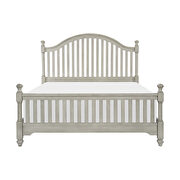 Light gray finish slat headboard and footboard queen bed additional photo 4 of 19