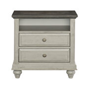 Dark brown and light gray finish nightstand by Homelegance additional picture 3