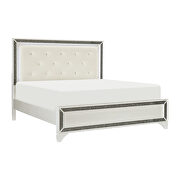 Pearl white metallic finish queen bed by Homelegance additional picture 14