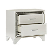 Pearl white metallic finish nightstand by Homelegance additional picture 2