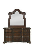Brown faux leather and rich cherry finish queen bed by Homelegance additional picture 7