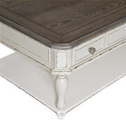 Antique white and oak coffee table additional photo 2 of 18