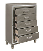 Silver-gray metallic finish chest additional photo 2 of 3