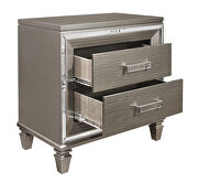 Silver-gray metallic finish nightstand by Homelegance additional picture 2
