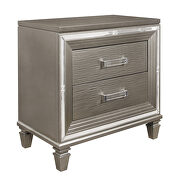 Silver-gray metallic finish nightstand by Homelegance additional picture 3