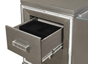 Silver-gray metallic finish vanity dresser with mirror additional photo 2 of 3