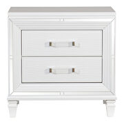 White metallic finish nightstand by Homelegance additional picture 3