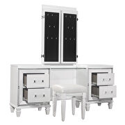 White metallic finish vanity dresser with mirror by Homelegance additional picture 3