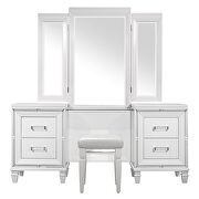 White metallic finish vanity dresser with mirror additional photo 5 of 4