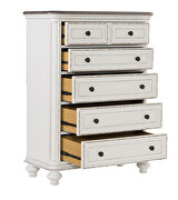 Antique white and brown-gray finish chest additional photo 3 of 2
