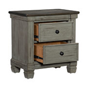 Coffee and antique gray nightstand by Homelegance additional picture 2