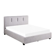 Gray fabric upholstery queen platform bed additional photo 3 of 4