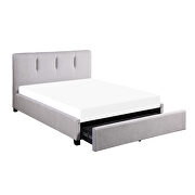 Gray fabric upholstery queen platform bed with storage drawer by Homelegance additional picture 4