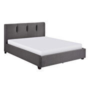Graphite fabric upholstery queen platform bed additional photo 3 of 6