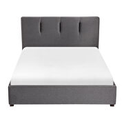 Graphite fabric upholstery queen platform bed additional photo 5 of 6