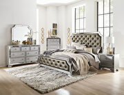 Gray and silver finish striking styling eastern king bed by Homelegance additional picture 16