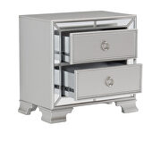 Silver finish striking styling nightstand by Homelegance additional picture 2