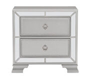 Silver finish striking styling nightstand by Homelegance additional picture 3