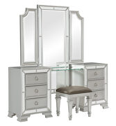 Silver finish vanity dresser with mirror by Homelegance additional picture 5