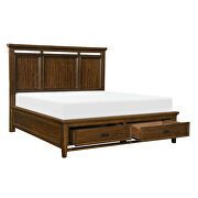 Brown cherry finish classic styling queen platform bed with footboard storage by Homelegance additional picture 13