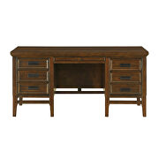 Brown cherry finish executive desk additional photo 2 of 11
